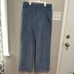 SEZANE THE WIDE LEG Corduroy TROUSERS in Vintage blue NWT size 42